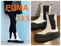 定価16000円 PUMA サイドゴアブーツ 23.5 プーマ 厚底ブーツ 白