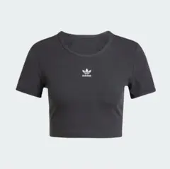 adidas エッセンシャルズ リブ Tシャツ ブラック XS