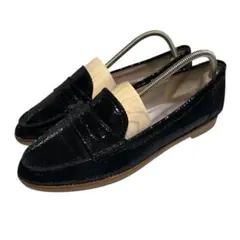 みぃ未使用品　銀座カネマツ　黒エナメルローファー &ダークブラウンパンプス みぃ未使用品 銀座カネマツ 黒エナメルローファー &ダーク