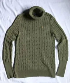 Ralph Lauren Sport ケーブルニットセーター オリーブグリーン