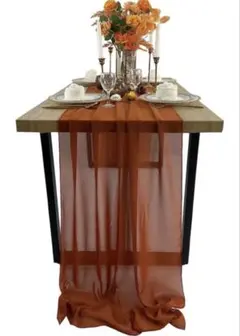 オレンジ シフォン テーブルランナー