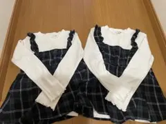 branshes 120cm 130㎝チェック柄ドレス 女の子　お揃い