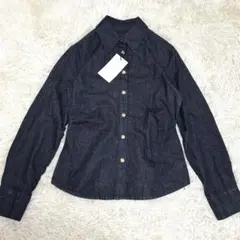 【タグ付き】ZARA デニムシャツ インディゴ 金ボタン S 送料無料