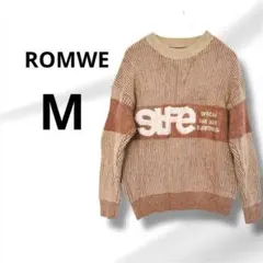 ROMWE リブ編み セーター M ベージュ・ブラウン系のサムネイル