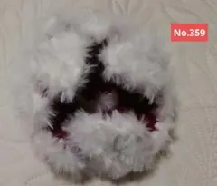 No.359　シュシュ　赤　白　編み物　毛糸　レッド　ホワイト　ハンドメイド