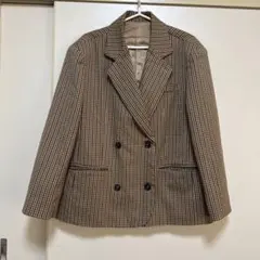 チェック柄 ダブルブレスト テーラードジャケット