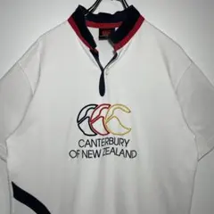 カンタベリー　ラガーシャツ　サイズXL デカロゴ　ポロシャツ　刺繍ロゴ　古着