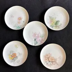 オールドノリタケ16cm花柄金彩プレート５枚セット　裏印ヤジロベー オールドノリタケ16cm5種類花柄金彩レアプレート5枚セット 裏印
