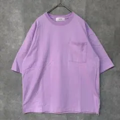 アダムエロペ tシャツ 半袖 ポケット ラベンダー ワイド ゆるだぼ 綿 M
