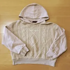 Lovetoxic ケーブルニット風パーカーS