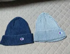 Champion ニット帽 2個セット ネイビー ライトブルー