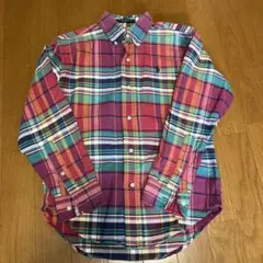 リネン100✨ゴールドポニー ラルフローレン マドラスチェックシャツ XS