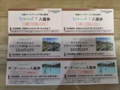 ひらかたパーク 株主優待入園券２枚、ザ・ブーン入場券２枚、フリーパス割引２枚のサムネイル