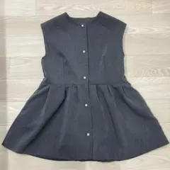 パールボタンベスト グレー ポケット付き RagOut