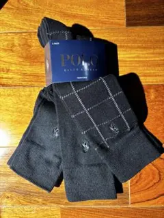 未使用　Polo Ralph Lauren ブラックソックス 3足セット　メンズ
