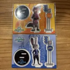 ズートピア ズートピア2 アクリルスタンド ハッピーくじ 2体セット