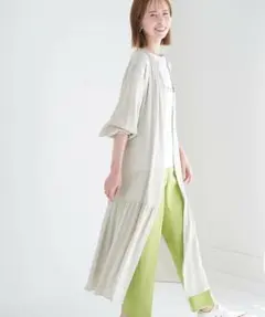 定価6600円　新品タグ付　ROPE' PICNIC サテンシャツワンピース