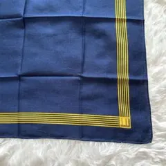 dunhill ハンカチ ネイビー イエロー ストライプ