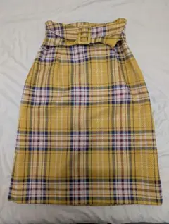 31 Sons de mode　トランテアン　チェックタイトスカート　イエロー