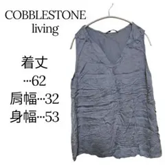 1点物✨COBBLESTONE living 薄い青 ノースリーブシャツシンプル