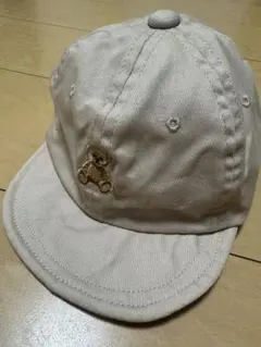 Polo ベージュ クマ刺繍 ベビー帽子