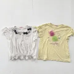 メゾピアノ Tシャツ カットソー アイスクリーム リボン 2枚セット 難あり