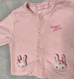 mezzo piano ピンク 立体 うさぎ カーディガン 80