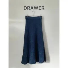 DRAWER フレアスカート　パイル　ネイビーのサムネイル