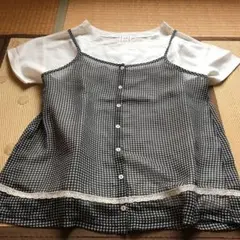 美品 キャミソール  THE EMPORIUM 黒チェックのサムネイル