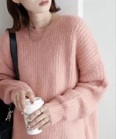 【美品】discoat WEB限定ミックス糸チュニックプルオーバー