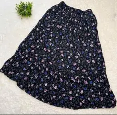 【美品】レプシィム　花柄プリーツスカート　ロングスカート　フリー