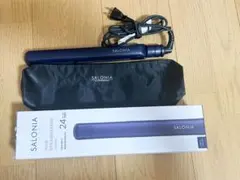 SALONIA ヘアストレートアイロン 24mm ネイビー