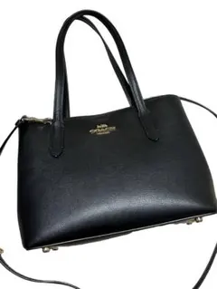 コーチ 2way ショルダーバッグ キャリーオール レザー ブラックF73277