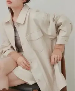 カスタネ　襟2WAYフェイクレザー ジャケット