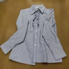 COMME CA ストライプ柄 フリル 長袖シャツ 11号のサムネイル