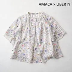バンビラブ様AMACA アマカ リバティー 花柄 シフォン プルオーバーブラウスのサムネイル