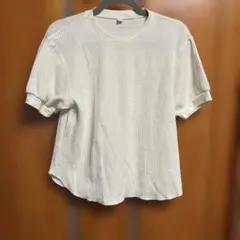 新品！UNIQLO ホワイト ワッフルTシャツ 半袖Mサイズ