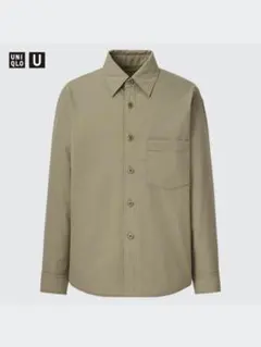 UNIQLO U パテッドシャツジャケットカーキ L 中綿