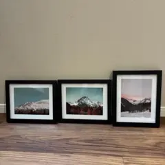ブラック フォトフレーム 写真立て 壁掛け対応 インテリア 額縁3セット