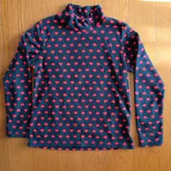 UNIQLO ハート柄 長袖フリースハイネック 150cm 女の子