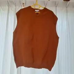 THE SHOP TK ブラウン Vネック ベスト L