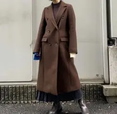 CLANE ダブルウールロングコート ブラウン - メルカリ