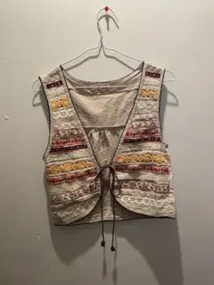 anap mimpi アナップミンピ 刺繍＆クロシェ編み ベスト ボヘミアン M