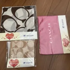 3点セット コーチ COACH ロゴ ハンカチ タオル ポーチ 非売品