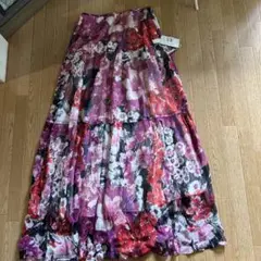 フラワープリント ロングスカート Fサイズ 13A37013