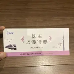 【新品、未使用】東武鉄道 株主優待（有効期限2026年6月30日迄）