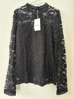【新品タグ付き】dazzlin レース長袖ブラウス ブラックのサムネイル