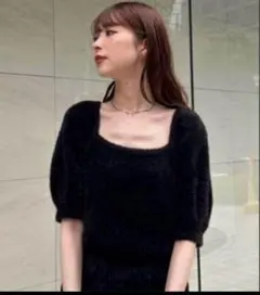 FRAY I.D トップス 2wayラメフェザーパフスリーブニット美品✨️