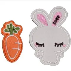 うさぎ　人参　セット売り ワッペン　アップリケ　ハンドメイド　スモック　保育園
