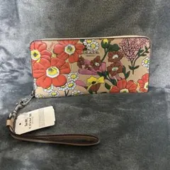 未使用コーチ 長財布 CR930 ロング ジップ ウォレット フローラル 花柄